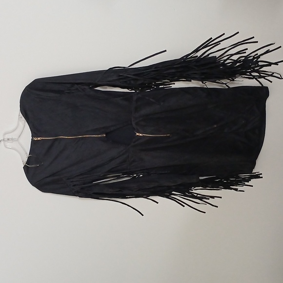 Love Culture Midi V Neck Boho Festival Cowgirl Sexy Fringe Sleeve Dress - Picture 9 of 16